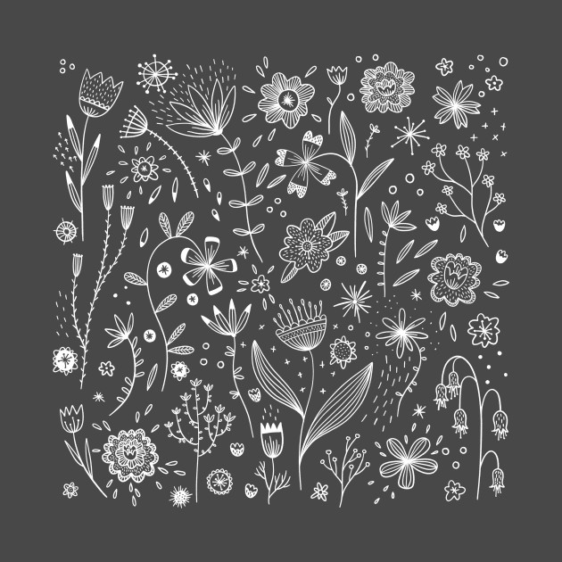 Chalkboard Flowers Flower TShirt TeePublic