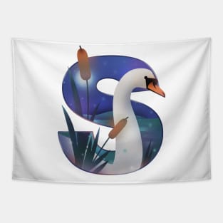 Letter S Aesthetic Tapestry