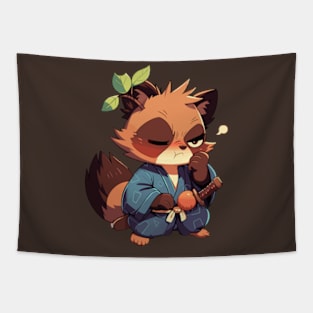 Japanese Tanuki Raccoon Tapestry