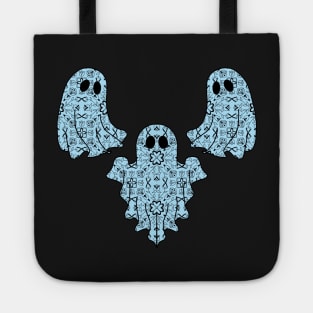 Halloween Ghost Native Ojibwe Floral by Niibidoon Tote