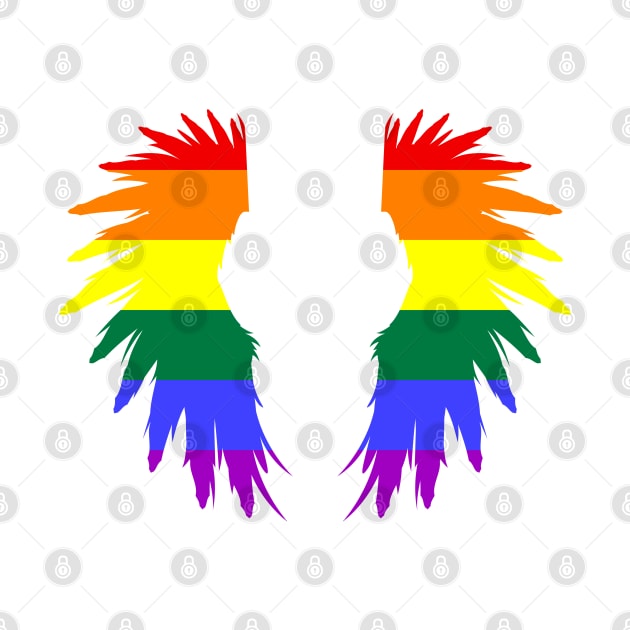 Rainbow flag Angel Wings LGBT Pride Month by Scar