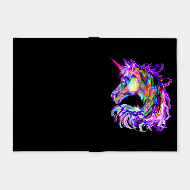 Colorful Rainbow Psychedelic Beautiful Cute Unicorn Head Magical