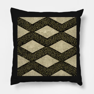 Retro Diamond Shape Black and Tan Pattern - Minimalist Pillow