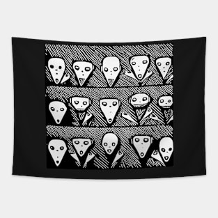 Creepy faces Tapestry