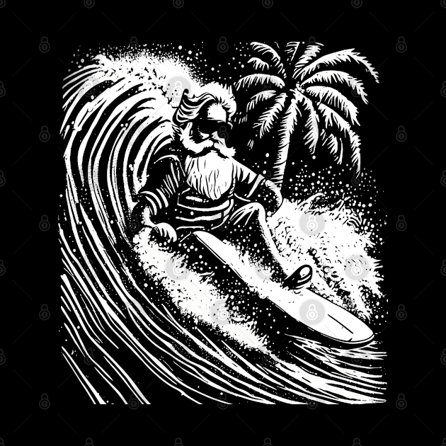 Merry Surfmas, Santa Waving, Christmas, Surf Gift, Santa Gift by Customo