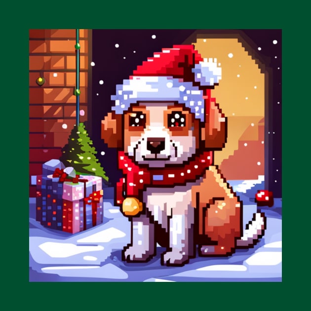 Pixel X-mas Beagle by DestructoKitty