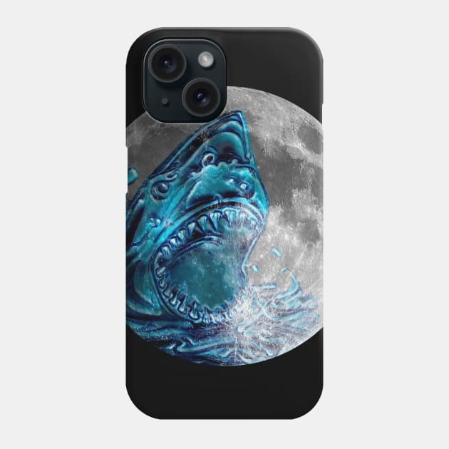 Shark on the Moon Phone Case by gdimido