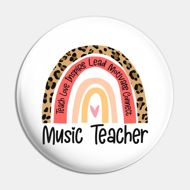 Music teacher Teach Love Inspire lead motivate connect leopard Pin by DNS Vietnam LocalBrand