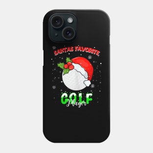 Golf Christmas - Santas Favorite Golf Player - Xmas Lights - Golfers Christmas Phone Case