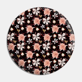 Brown Floral Pattern Pin