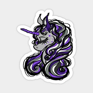 Smoky Purple Unicorn Magnet