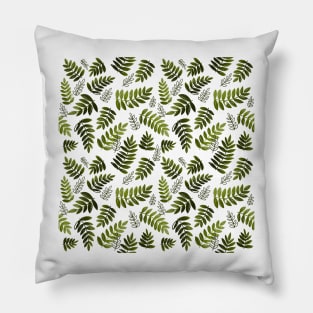 Modern Fern Leaves - Olive Green Pillow