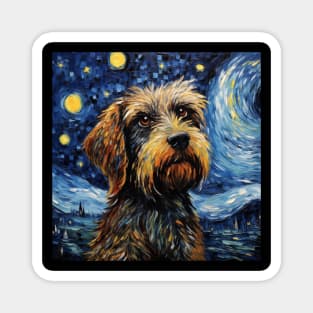 Wirehaired Pointing Griffon painted by Vincent Van Gogh Magnet