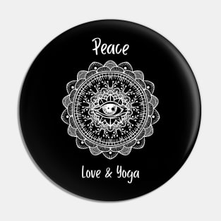 Peace love & yoga Pin