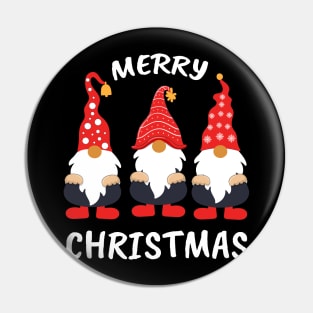 Cute Gnomies Merry Christmas Red Hat Pin