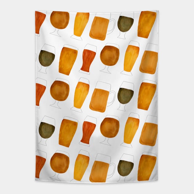 Beer Pattern Tapestry by CatCoq