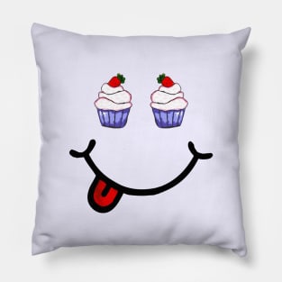 Cupcake & Smile (in the shape of a face) Pillow