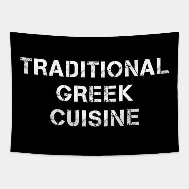 Traditional Greek Cuisine Text Tapestry by PallKris