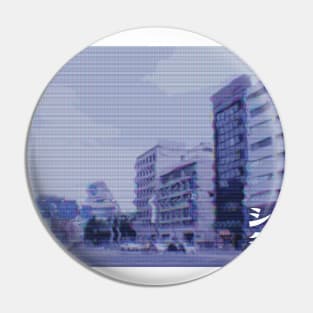 Japanese city pop art series 2 - Nagoya Japan in - retro aesthetic - Old retro tv glitch style Pin