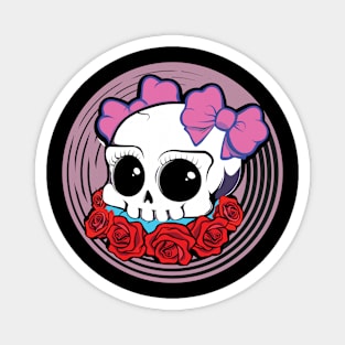 Cute Creepy Cartoon Skull Magnet