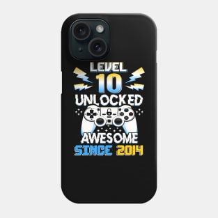 Level 10 Unlocked Video Game 10Th Birthday 10 Yr Old Boys Phone Case