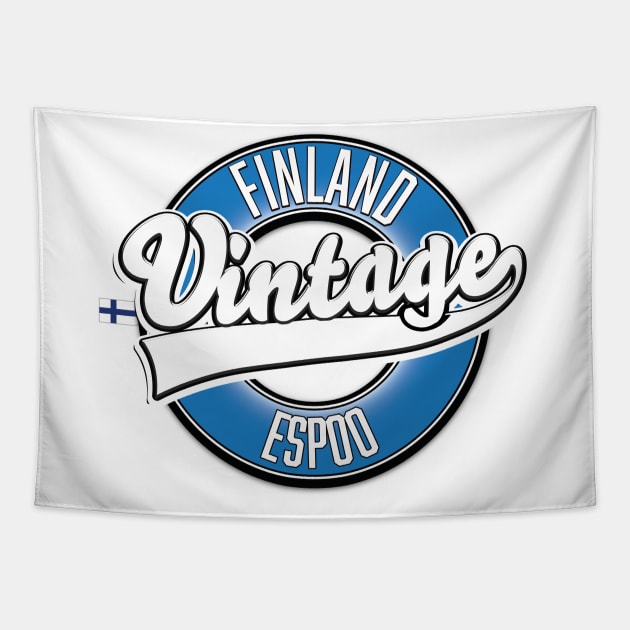 Espoo final vintage style logo Tapestry by nickemporium1