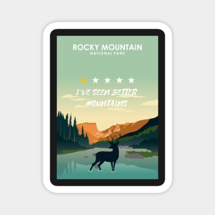 Rocky Mountain National Park One Star Review Subpar Travel Poster Magnet