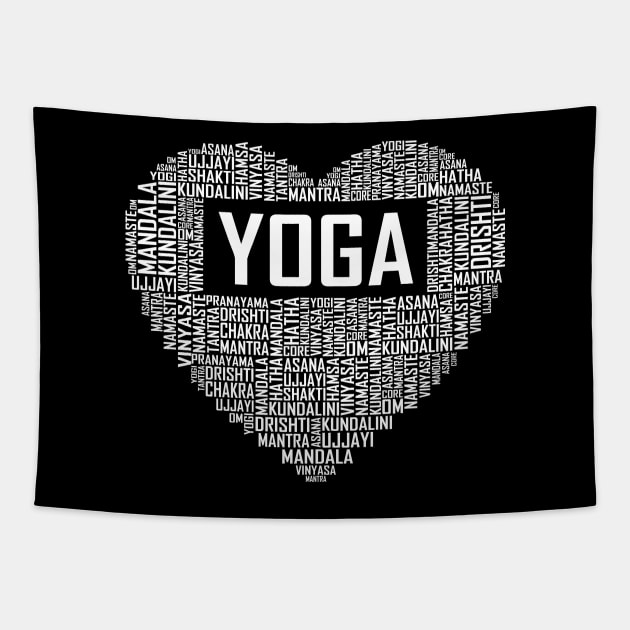 Yoga Heart Tapestry by LetsBeginDesigns