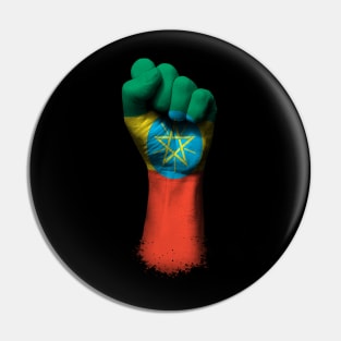 Flag of Ethiopia on a Raised Clenched Fist Pin