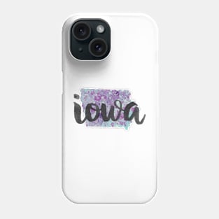 iowa - calligraphy and abstract state outline Phone Case