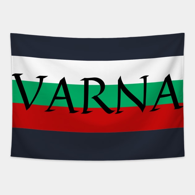 Varna City in Bulgaria Flag Colors Stripes Tapestry by aybe7elf