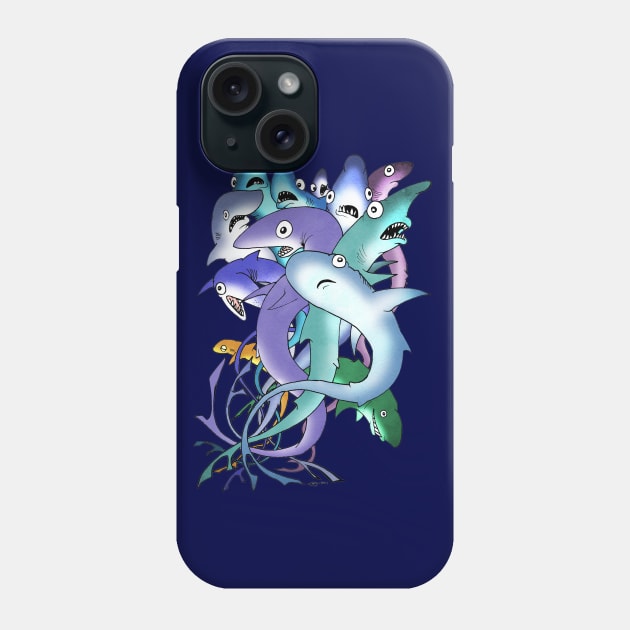 String of Sharks Phone Case by Philip_de_Goya