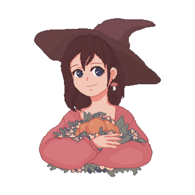 Pixel flower witch by bhawanie