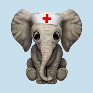 Cute Baby Elephant Nurse T-Shirt