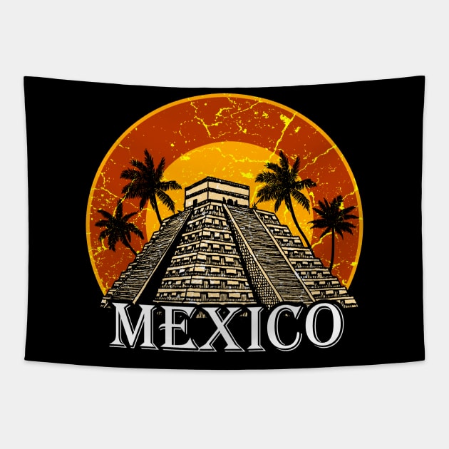 Mexican Pyramid Tapestry by Mila46