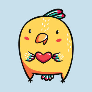 Yellow Bird with Heart T-Shirt