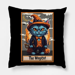 The Magicat -  Blue Witch Cat Pillow