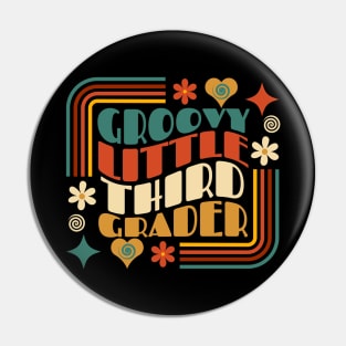 Groovy Little Third Grader First Day of School Pin