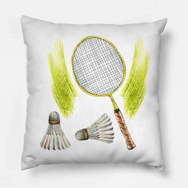 badminton Pillow by lisenok