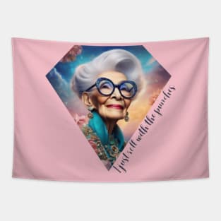 Iris Apfel fashionista Tapestry