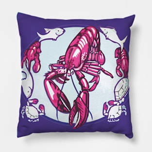 Pink Lobster Pillow