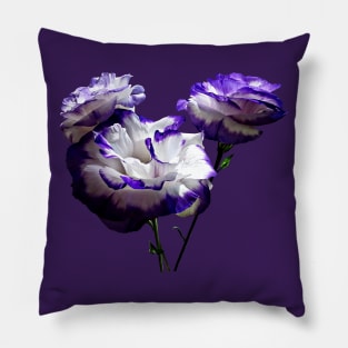 Lisianthus - Purple and White Lisianthus Pillow