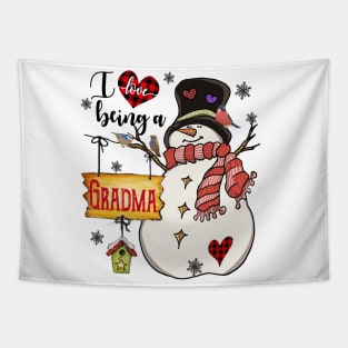 Grandma Gifts I Love Being A Grandma Snowman Matching Family Christmas Gifts Tapestry