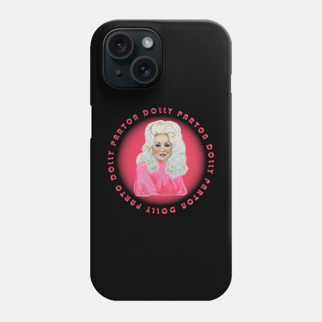 dolly parton circle pink Phone Case by aldistar