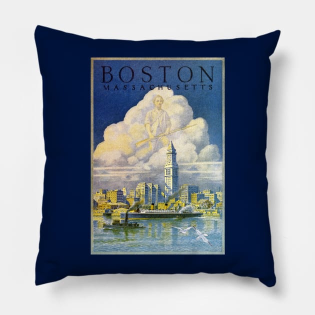 1930 Boston Massachusetts Pillow by historicimage