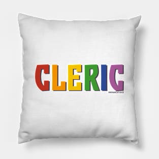 Cleric Pride Shirt (Rainbow) Pillow