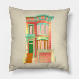 candy colored san francisco home Pillow