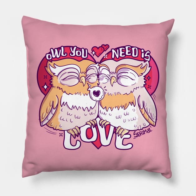 Owl you need is love pun Pillow by SPIRIMAL