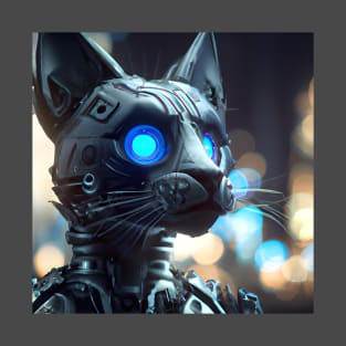 Cyberpunk Kitty (2) - Anthropomorphic Sci fi Cats T-Shirt