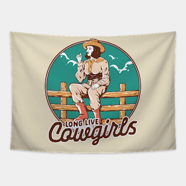 Cowgirl  wild west Tapestry by myvintagespace